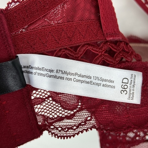 Adore Me Verana Unlined Bra Red Lace Size 36D - Picture 12 of 14